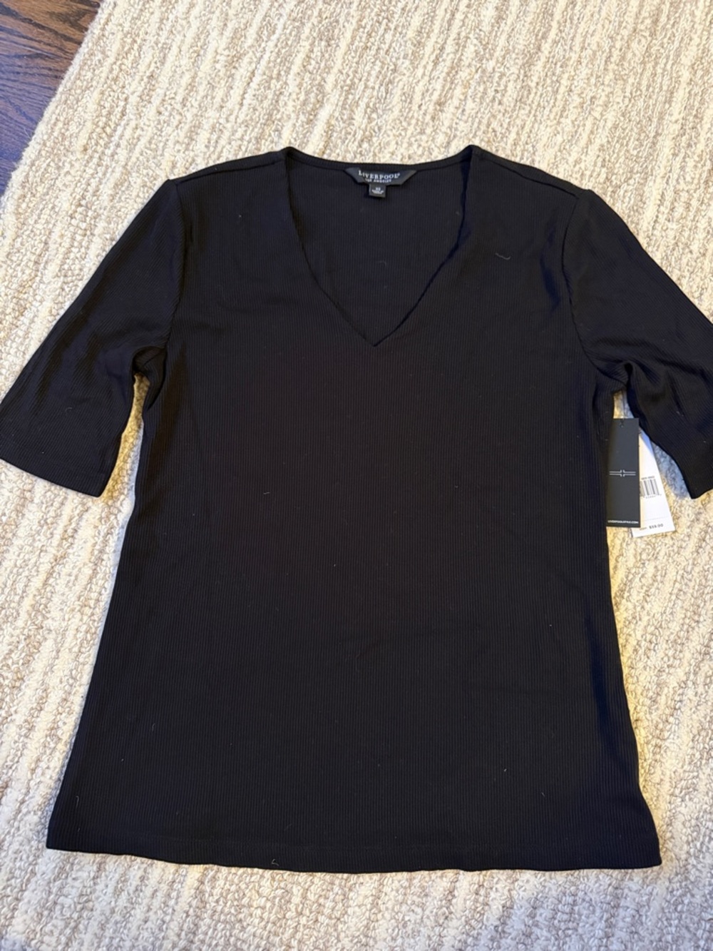 Liverpool Black V-Neck Short Sleeve Tee